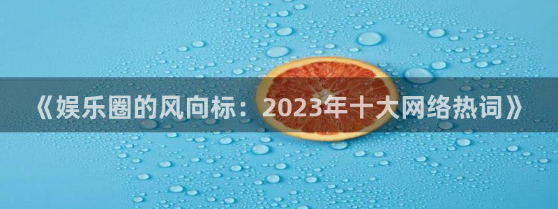 pg国际下载：《娱乐圈的风向标：2023年十大网络热词》